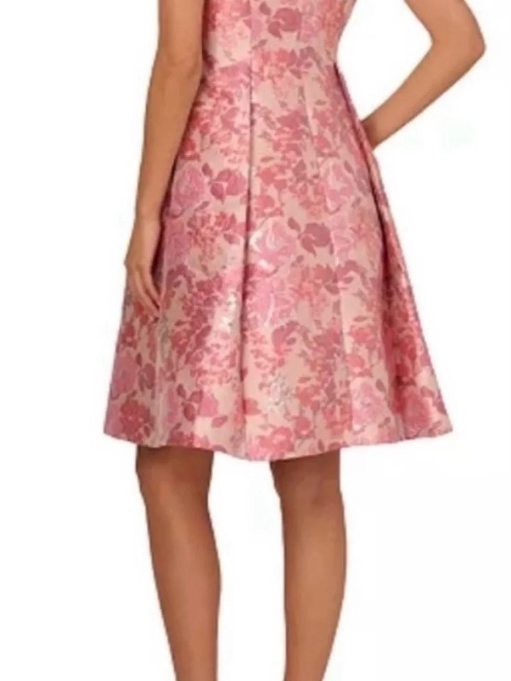 Adrianna PAPELL-Pink Floral  Jacquard Dress - Picture 3 of 8